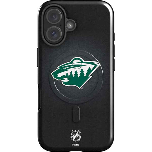 NHL Minnesota Wild Black Background iPhone 16 Plus Magsafe Impact Case